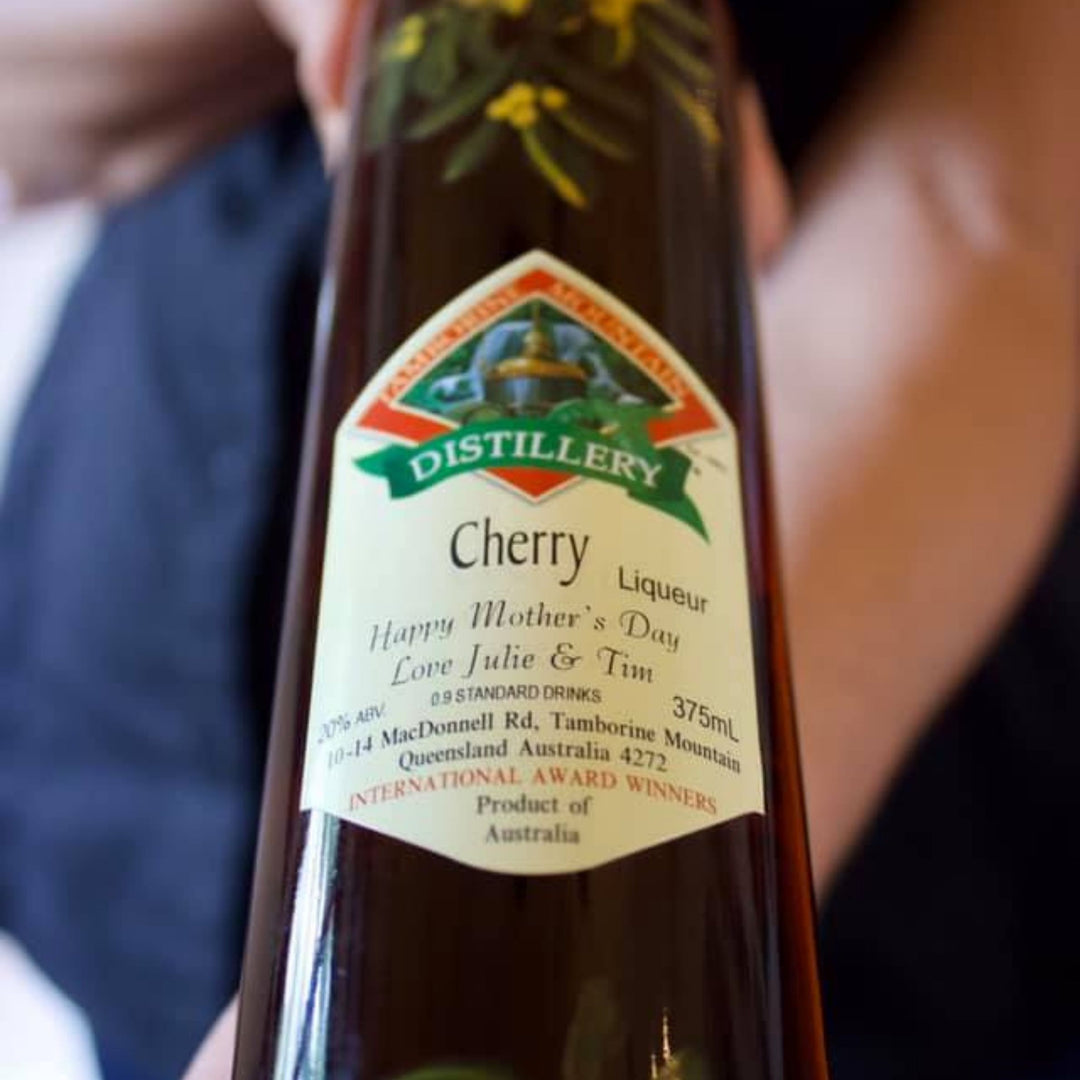 Personalised spirit and liqueur bottles for events at Tamborine Mountain Distillery