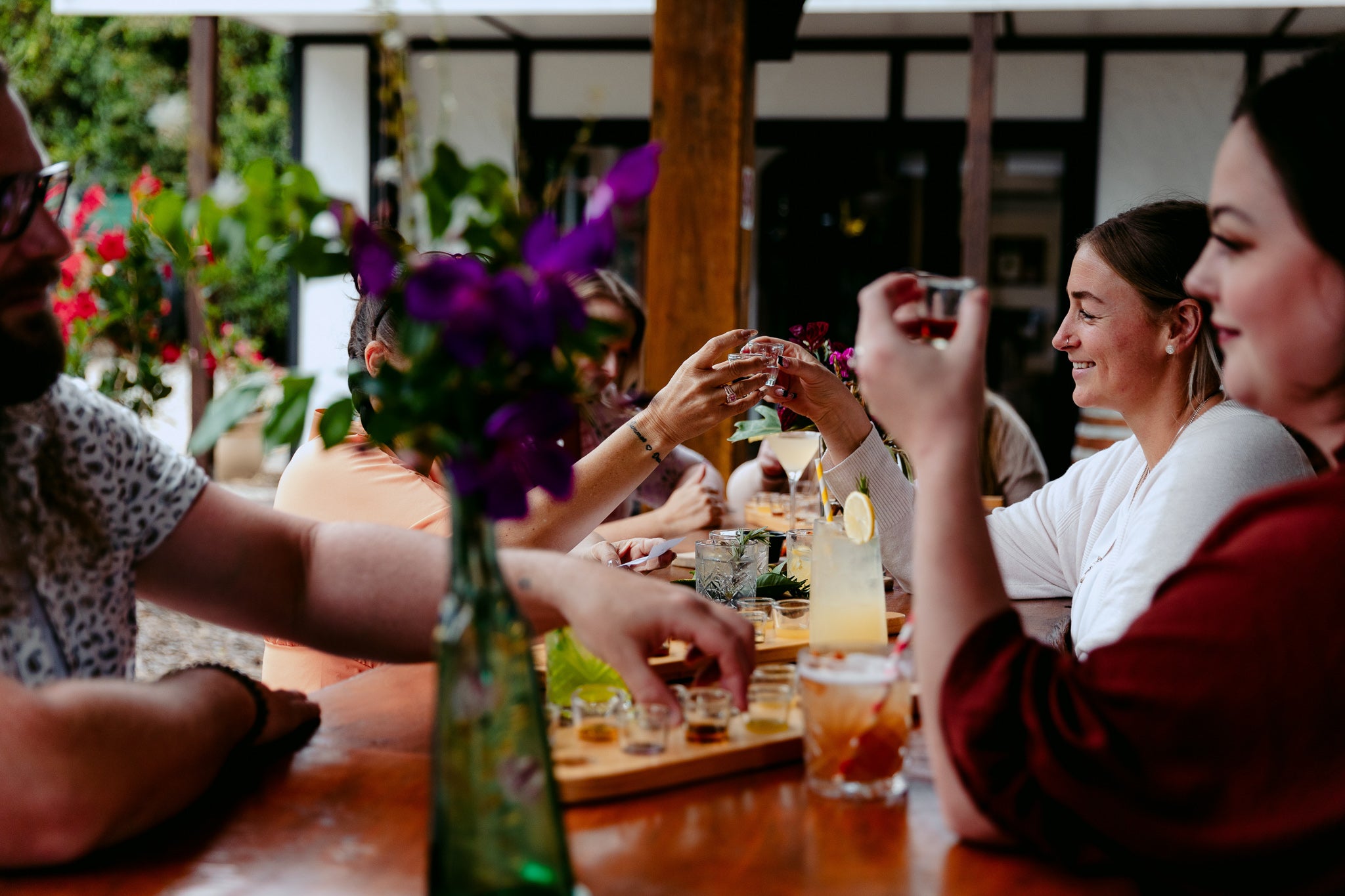 People enjoying their drinks