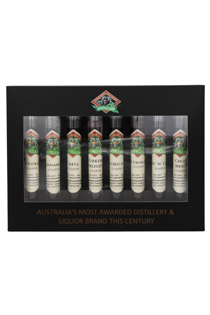 Tamborine Mountain Distillery Halloween Liqueur Test Tube Pack with 8 x 15ml liqueur samples 