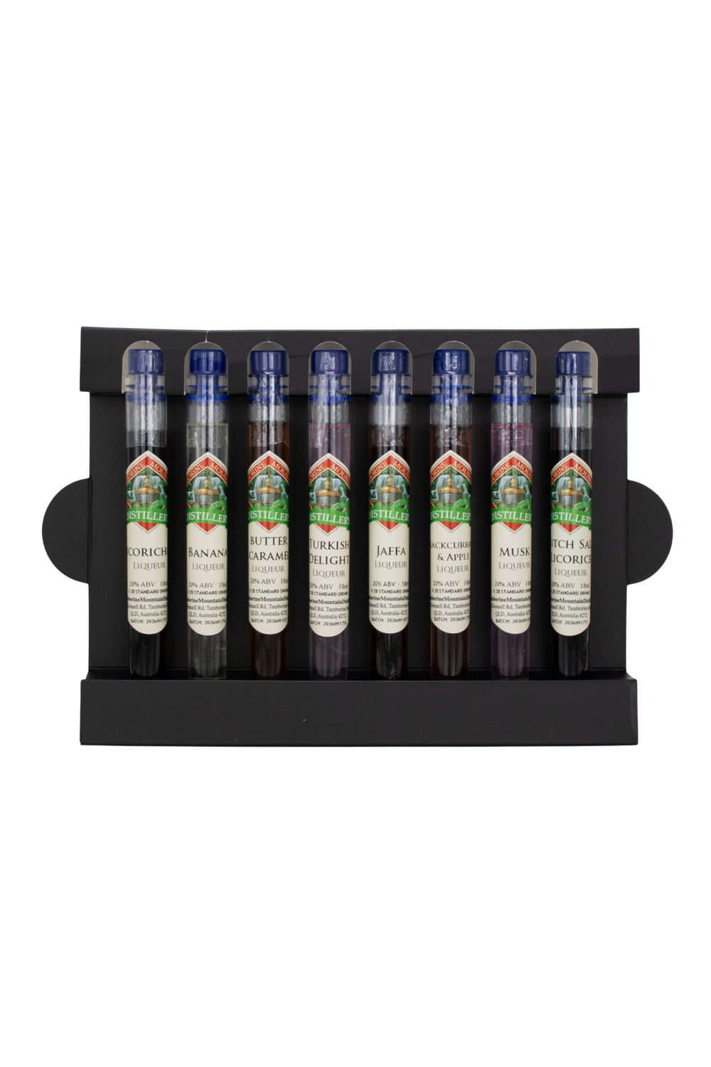Tamborine Mountain Distillery Halloween Liqueur Test Tube Pack with 8 x 15ml liqueur samples Insert