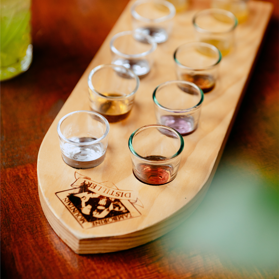 Selection of handcrafted spirits and liqueurs at Tamborine Mountain Distillery