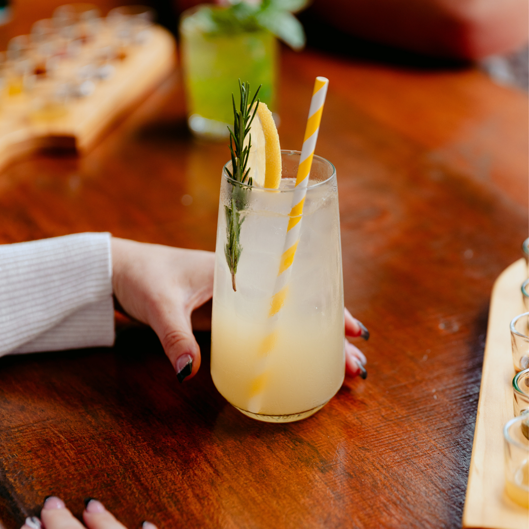 Cocktail served at the Tamborine Mountain Distillery bar
